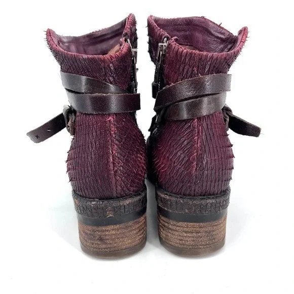 A.S.98 Airstep Avant Garde leather ankle boots red burgundy‎ maroon - Picture 5 of 13